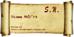 Stamm Márk névjegykártya